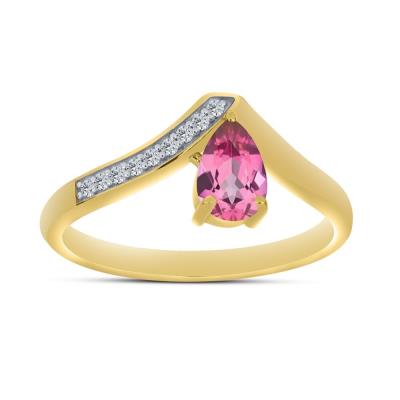BUY 14K GOLD WITH NATURAL PINK TOPAZ GEMSTONE RING